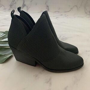 Eileen Fisher Womens Woven Knit Ankle Booties Size 10 Gray Block Heel Pull On
